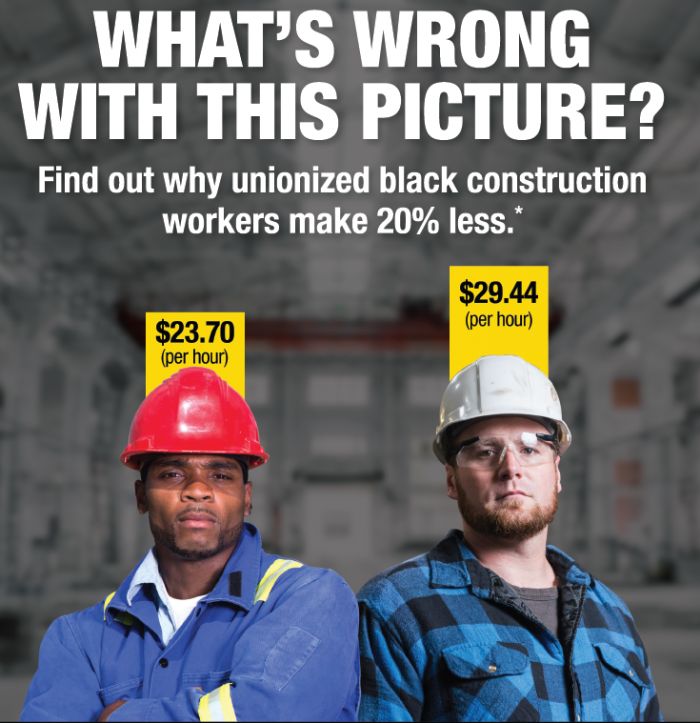 NYC BLACK UNION CONSTRUCTION WORKERS EARN 20% LESS